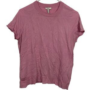 Joie Pink Cap Sleeve Sweater Material T-Shirt